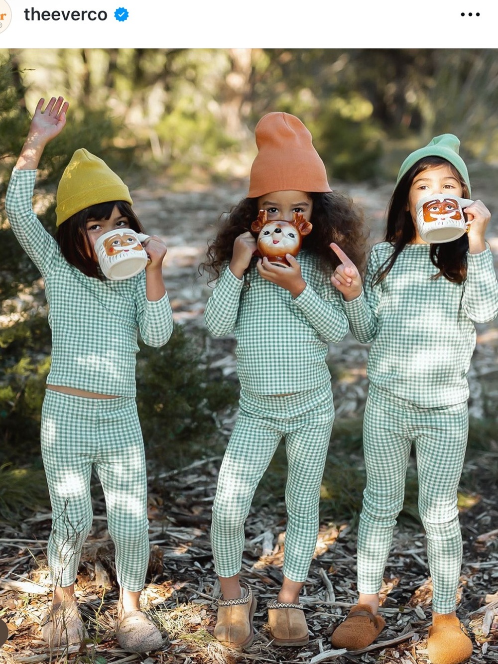 NWOT 6/7 Saerobin Kids Large Green Gingham Pajama Set!